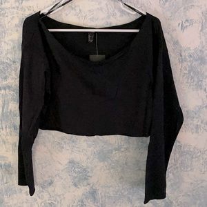2 cropped long sleeve shirts